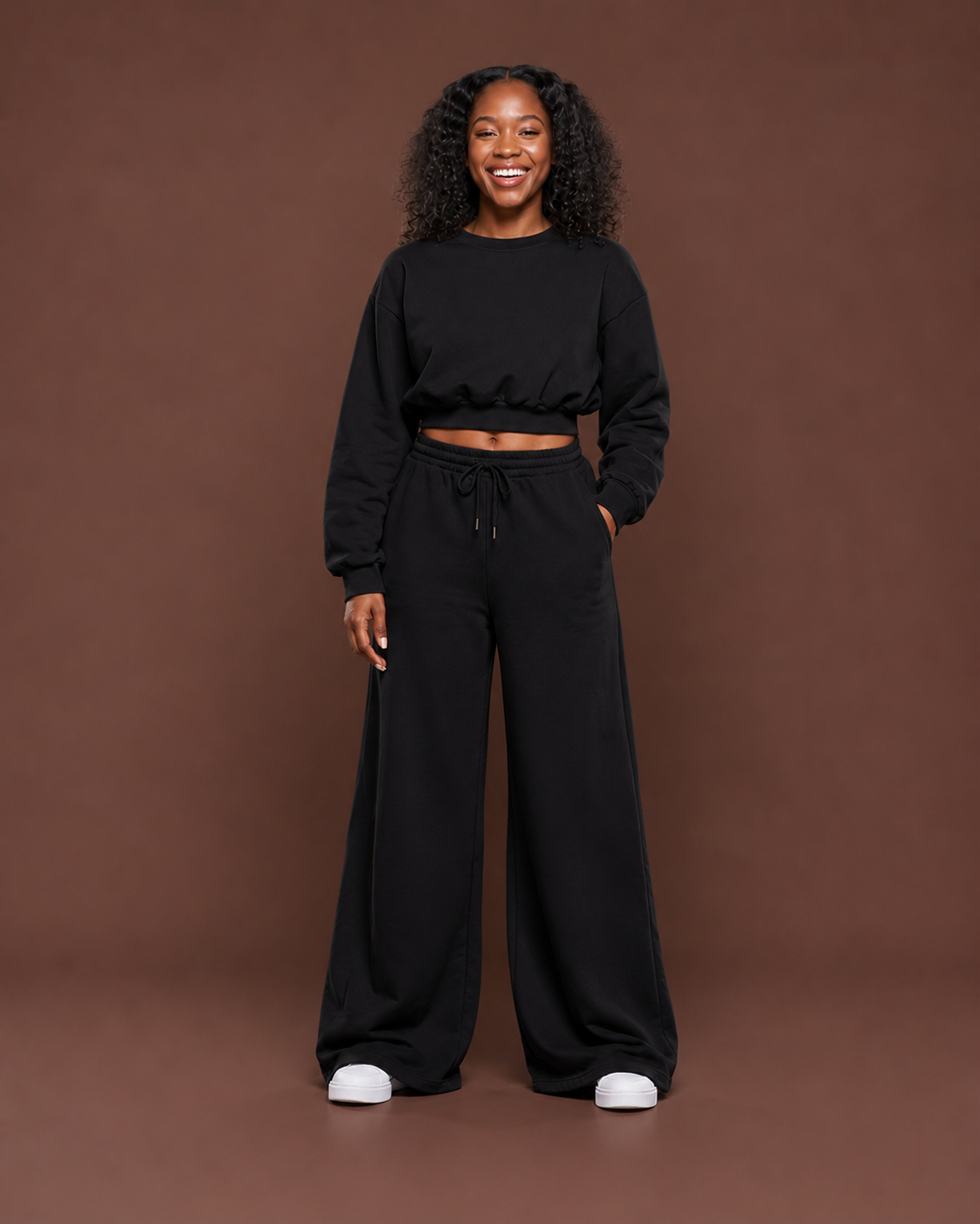 Luxe Leisure Pant Set in JetBlack